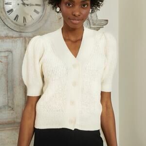 Charlotte Brody Cleo Cardigan Women’s Sz Medium Wool Cashmere Short Sleeve $450